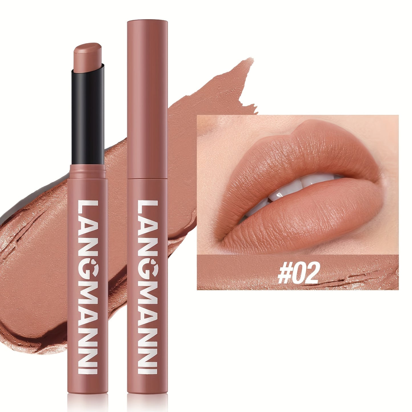 Single Pack of Matte Lipstick in 12 Colors with Lasting Moisture