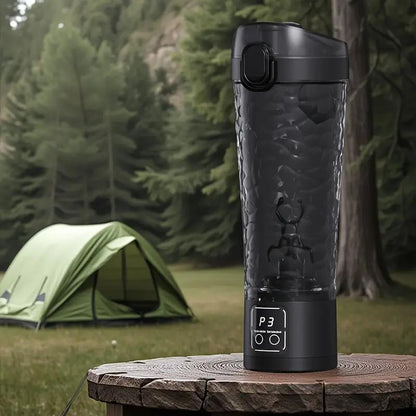 Automatic Stirring Cup with Digital Display - USB-Rechargeable Electric Coffee Cup, One-Touch Stirring, Portable Travel Mug with Spill-Proof Lid, Compatible with Protein Powder, Milk, Chocolate, Mocha - Ideal for Gym, Office,