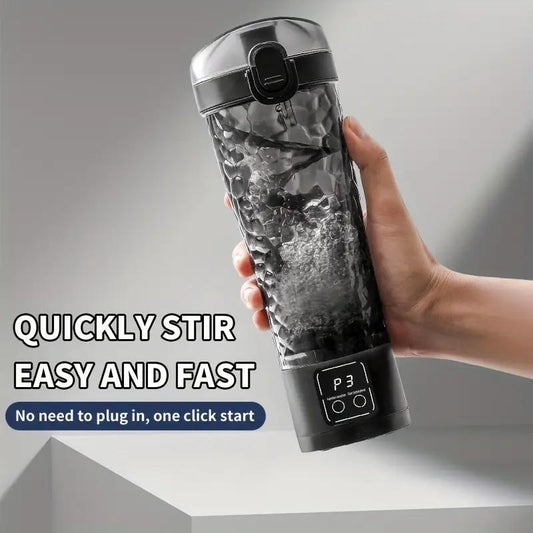Automatic Stirring Cup with Digital Display - USB-Rechargeable Electric Coffee Cup, One-Touch Stirring, Portable Travel Mug with Spill-Proof Lid, Compatible with Protein Powder, Milk, Chocolate, Mocha - Ideal for Gym, Office,
