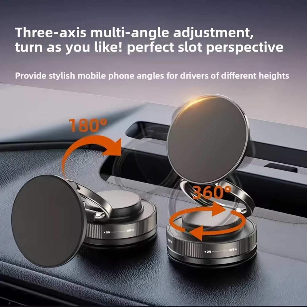 1pc Car Magnetic Phone Holder, Adjustable Rotating Double-Sided Suction, ABS Material, Non-High Quality, Hands-Free Cell Phone Mount for Enhanced Driving Safety and Comfort, Handsfree Driving Accessory | Modern Car Accessory