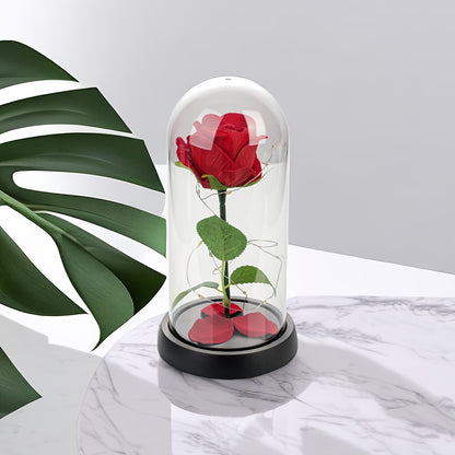 1 simulated flower everlasting flower ornament, red rose ornament, Valentine's Day roses, I love you, suitable for Valentine's Day gifts, Christmas gifts, birthday gifts, New Year's Eve gifts, Mother's Day gifts, room decorat