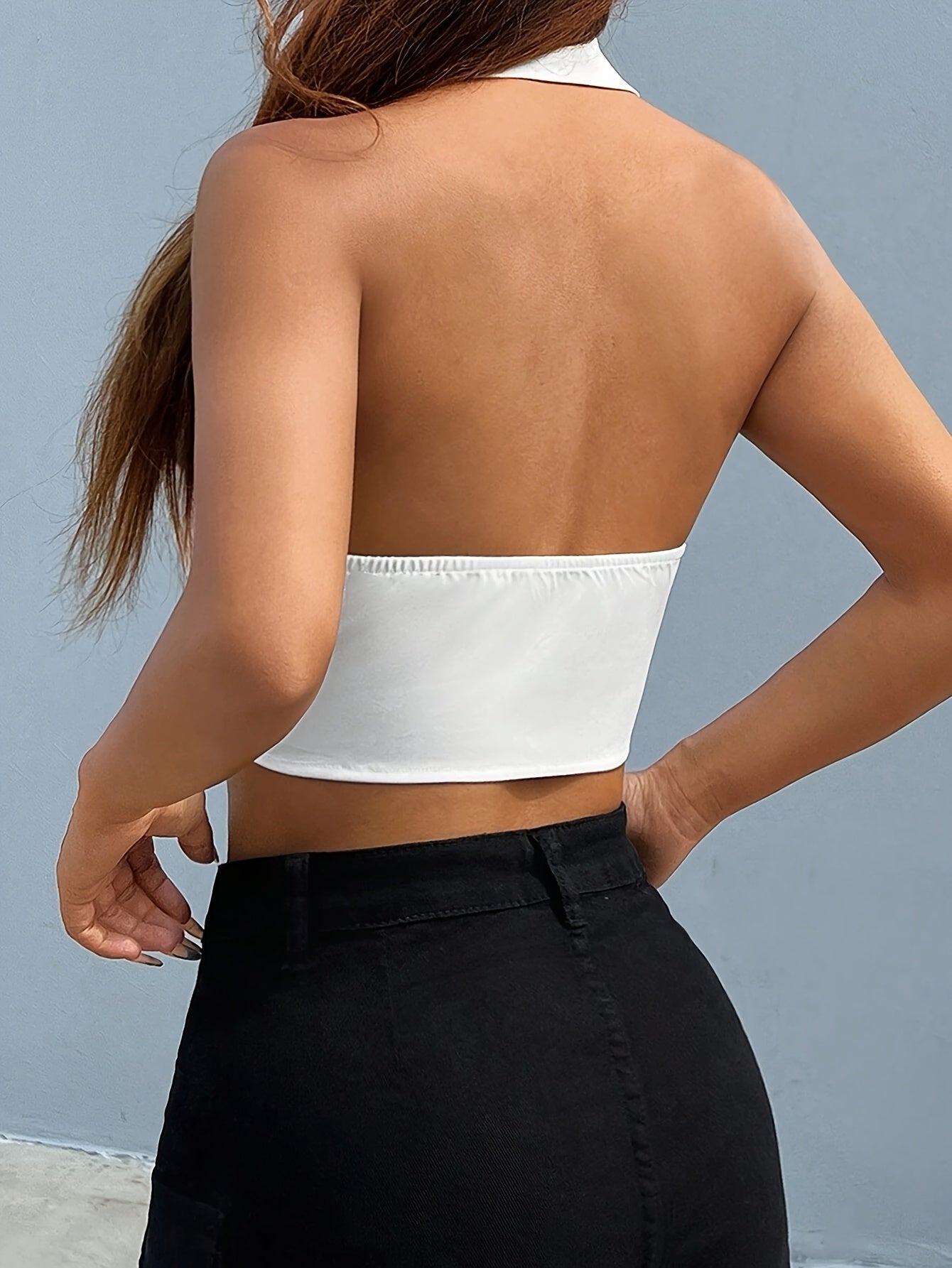 Women'S Sleeveless Button-Up Crop Top - Chic White Collarless Vest with Front Placket, Perfect for Summer, Casual or Layered Outfits, Versatile Fashion Piece | Buttonup Crop Top | Elegant Design, Sleeveless Tops