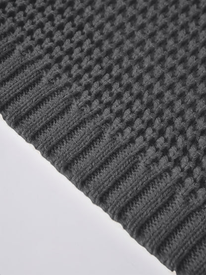Men'S Casual Long Sleeve V-Neck Knit Cardigan - Loose Fit Solid Color Sweater with Pockets, Lightweight Acrylic for Fall/Winter, Versatile Layering Piece