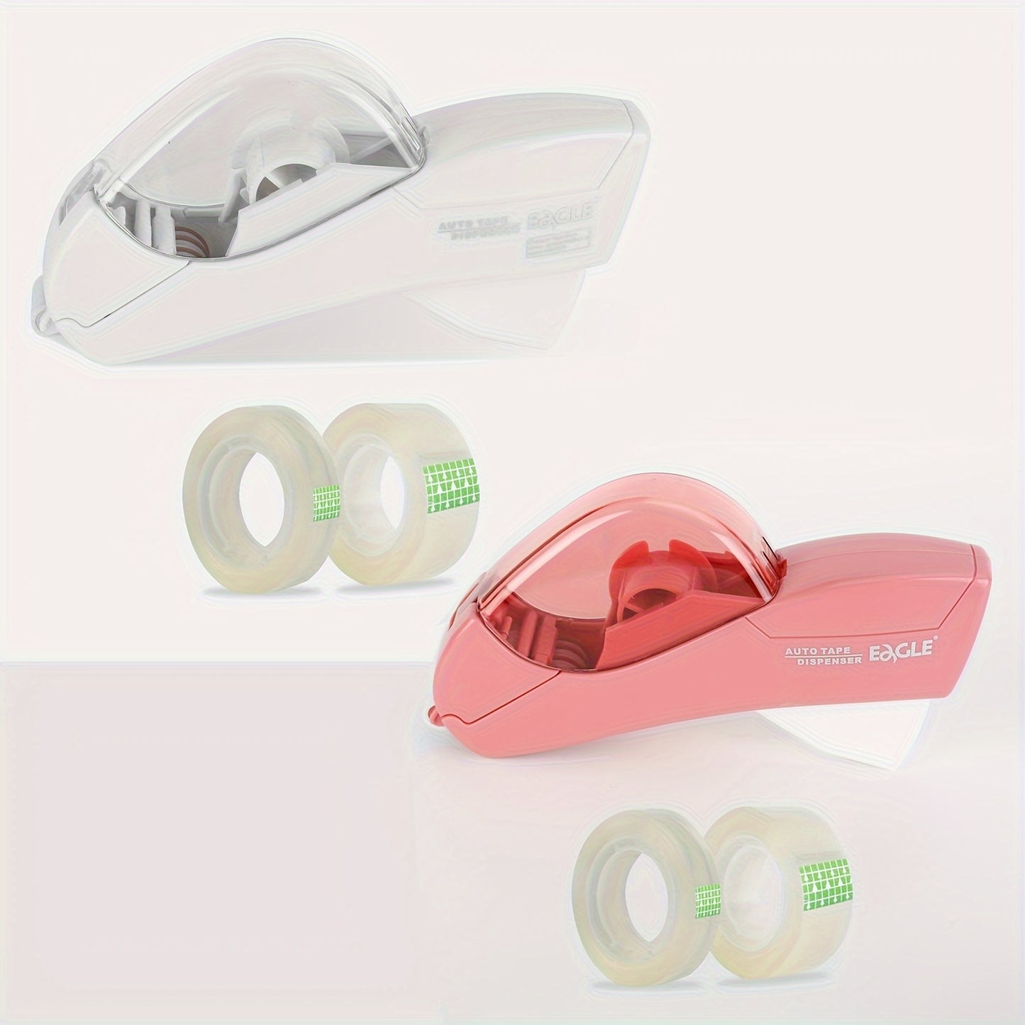 Eagle Automatic Tape Dispenser with One Roll Included, Handheld Packaging and Gift Wrapping Tape Cutter, Major Material ABS, Fits 1/2''-3/4'' Tape Width, Easy One-Handed Operation, No Batteries Required - Ideal for Scrapbooki