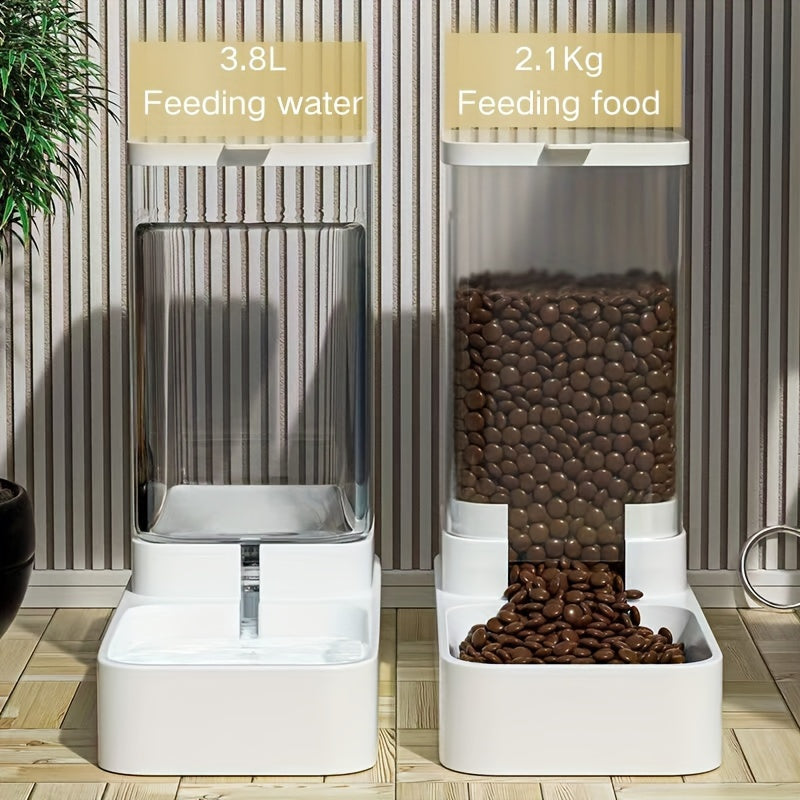 Automatic Dog Feeder and Dog Water Dispenser. Gravity Pet Feeder and Water Dispenser for Dogs Cats Pets Animals