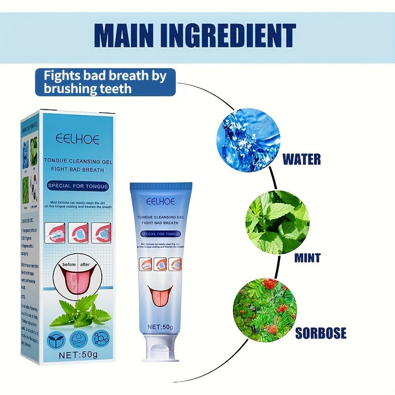 Tongue Cleansing Gel with Brush, Tongue Cleaning, Mouth Care
