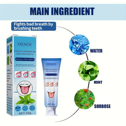Tongue Cleansing Gel with Brush, Tongue Cleaning, Mouth Care
