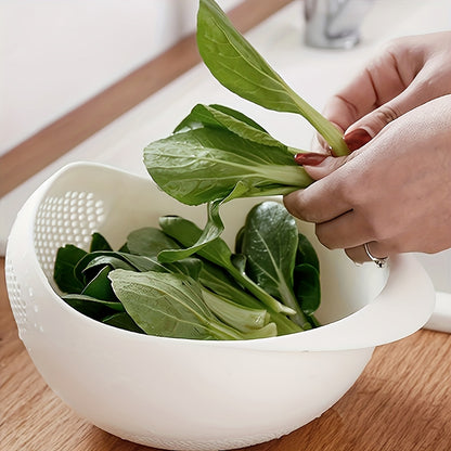 1pc Heavy-Duty Colander Basket - Large Capacity Kitchen Strainer with Non-Slip Base, Rapid Draining for Washing Rice, Vegetables, Fruits, Eggs - Easy-Grip Handle & Safe Edges - Dishwasher Safe - Ideal for Home & Professional