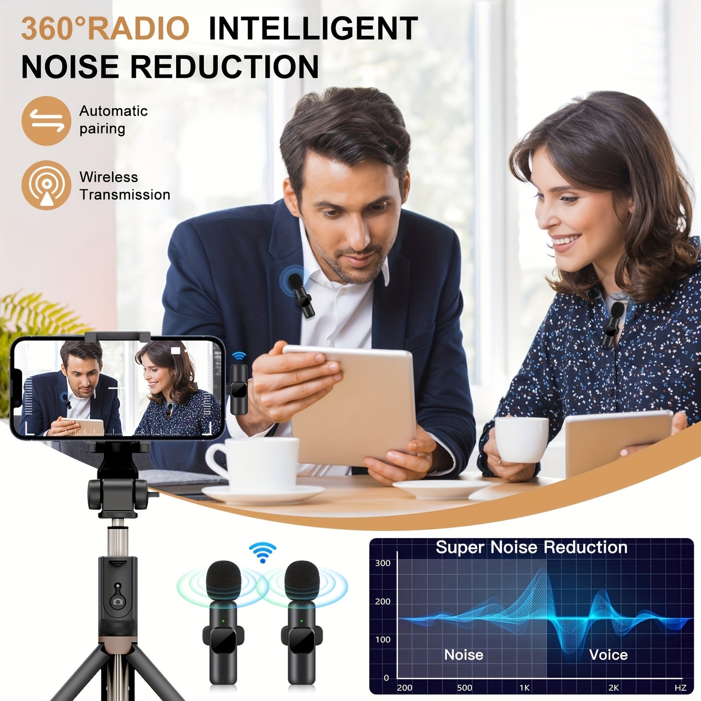 Feng Yang Wireless Lavalier Microphone, Plug and Play, Type C Phone Compatible