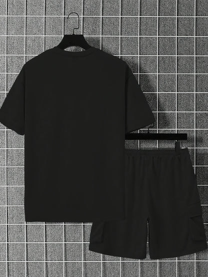 Summer Heavyweight FOG Color Earth Tone Short Sleeve Shorts Streetwear Loose Fashion Set