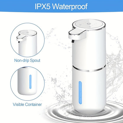 380Ml Automatic Soap Dispenser with Touchless Sensor - Wall-Mounted, Rechargeable Lithium Battery, USB Charging, Modern Black Design for Bathroom And Kitchen, Bathroom Soap Dispenser|Modern Soap Dispenser|Touchless Soap Dispe