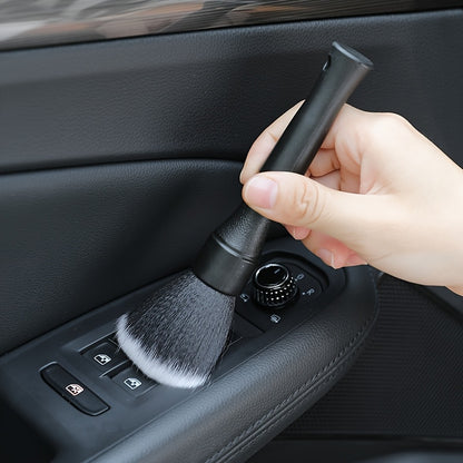 1pc Car Interior Detail Brush, Soft Bristle Cleaning Brush, Dusting Brush, Car Interior Cleaning Tool, Car Detail Brush, Car Dashboard Dusting Brush, Without Battery, Uncharged, Plastic Material