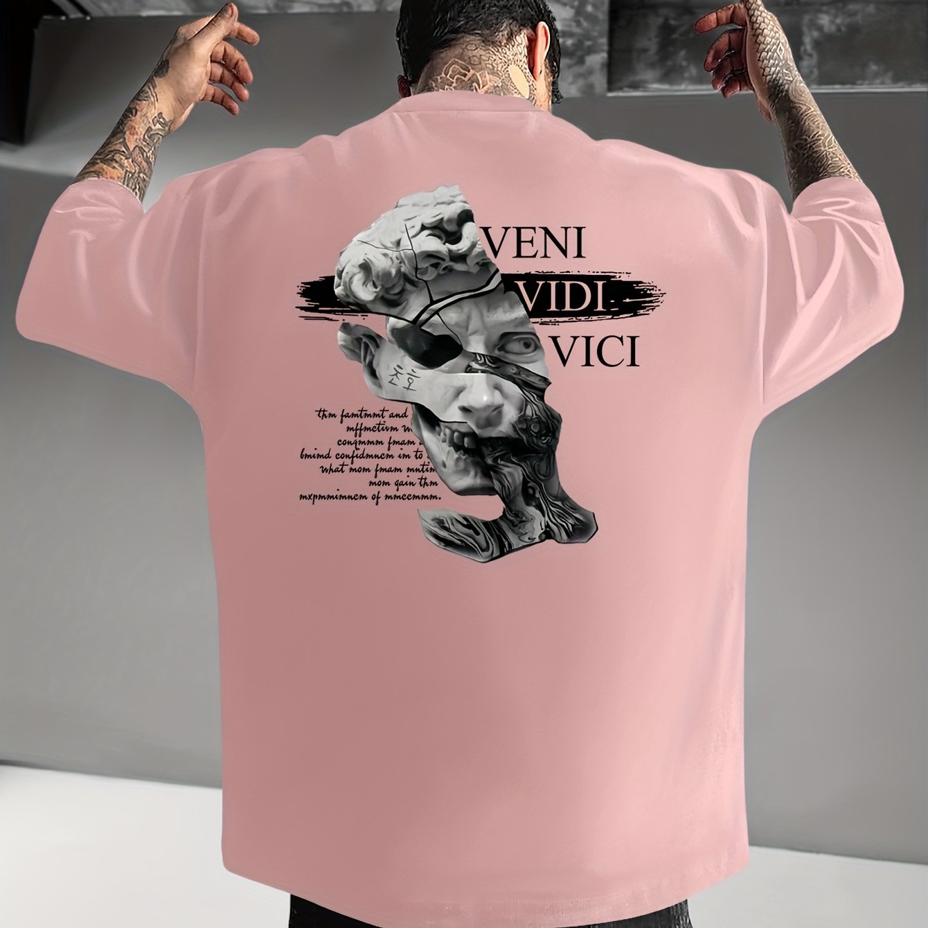 Men'S Casual Crew Neck T-Shirt, Loose Fit, Graphic Print, Polyester, Short Sleeve, Summer Streetwear Tee, Daily Tshirt | Bold Streetwear | Graphic Print Tee