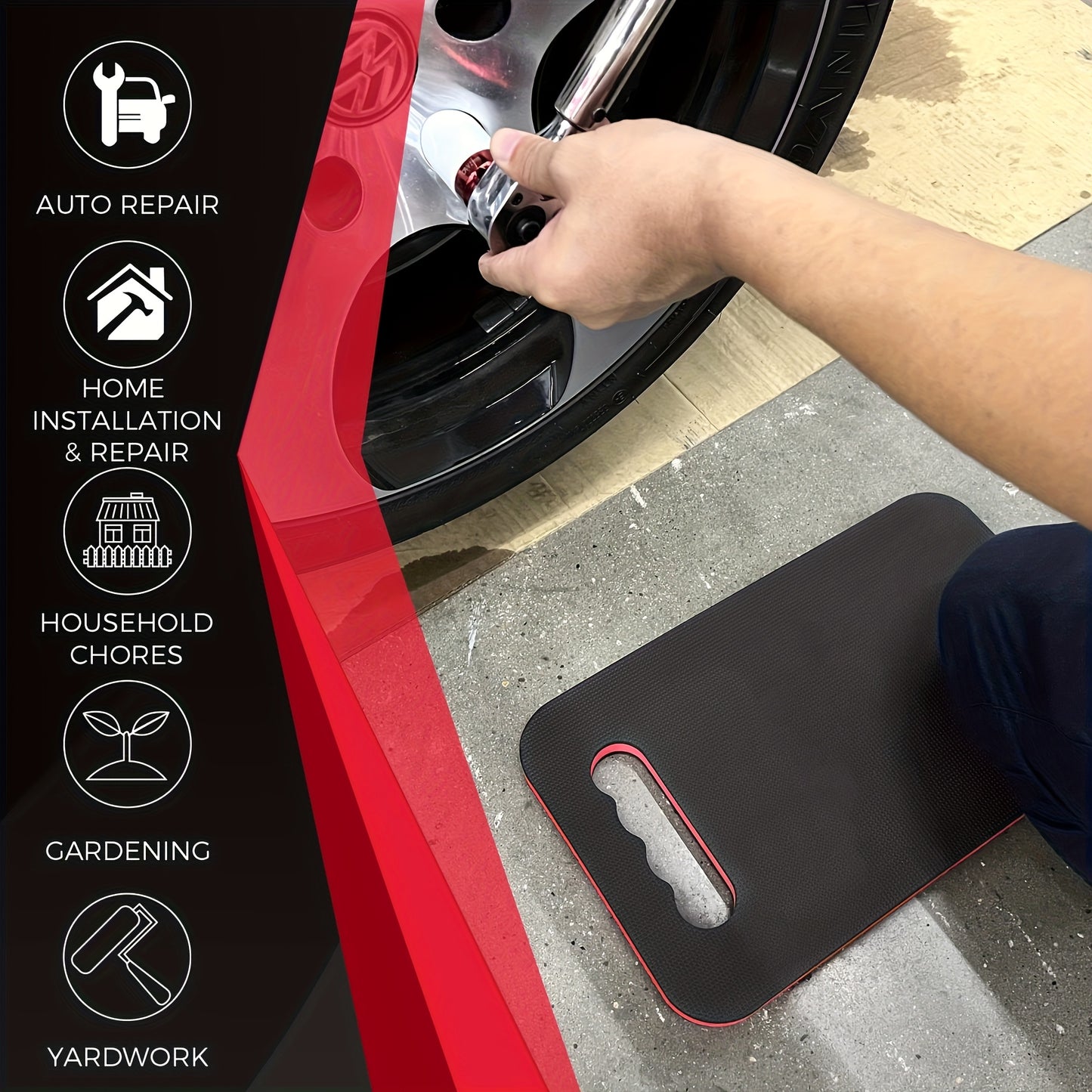 1pc EVA Knee Pad, EVA Car Repair Mat, Garden Kneeling Cushion, Foam Knee Pad, Thickened EVA Foam Garden Kneeling Mat, Portable Outdoor Pillow, Wide and Thickened with Handle for Easy Carrying, Suitable for Auto Workshop or Ou