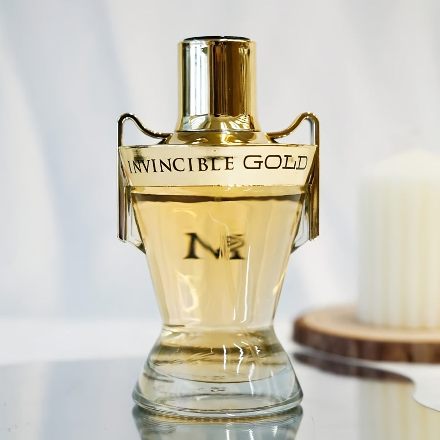 Invincible Golden 100ml Men's Eau de Toilette - Fresh Floral Scent,, Middle Eastern-Inspired Luxury Fragrance with Golden Emblem Design, Long-Lasting 5-15% Concentration, Personal Fragrance | Sophisticated Packaging | Bpafree