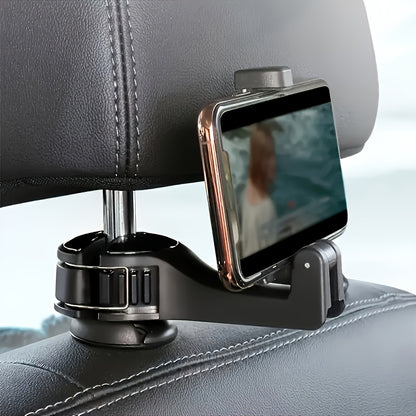 1pc Adjustable Car Seat Phone Holder with Headrest Mount - Durable ABS Material, Waterproof, Auto Vehicle Compatible, Secure Grip for Road Trips and Commuting, Phone Holder for Car