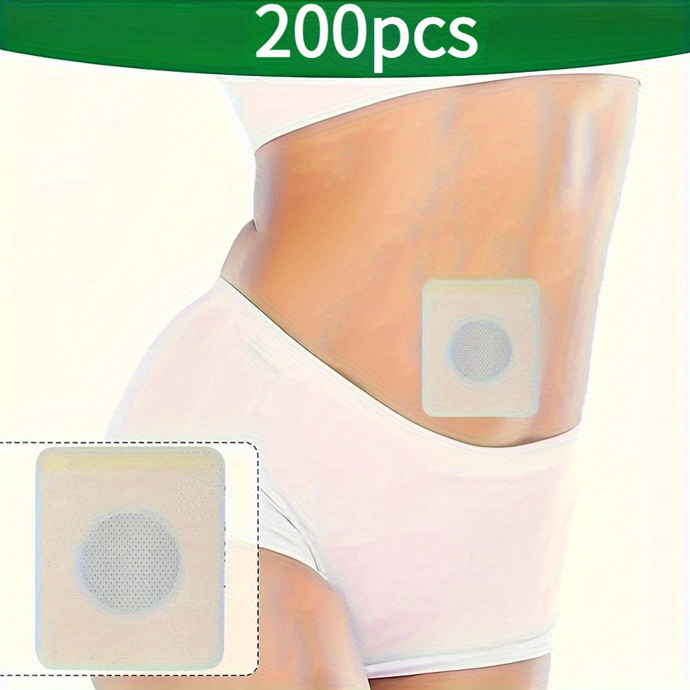 200pcs Waist and Abdominal Patch Set, Effective Plant Fiber for Tightening and Burning Sensation, Light Beige-Friendly Material for Elasticity and Firming, Suitable for Enhanced Fitness Performance, Multiple Options, No Batte