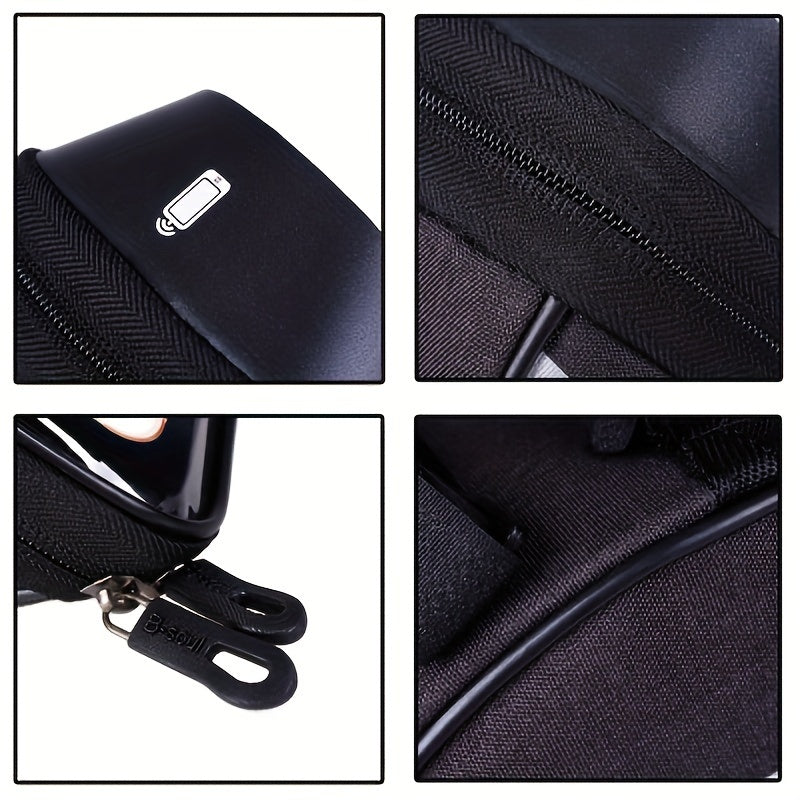 1pc B-SOUL Touch Screen Compatible Polyester Bike Bag, Adjustable Strap Mountain Bicycle Handlebar Pouch for Cycling