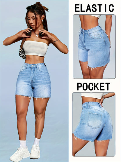 Women's High-Waisted Stretch Jeans - Light Blue Skinny fit, Soft Non-See-Through Denim for Office, Party, Vacation - Everyday & Special Occasion Pants, Party Jeans, Nontransparent Denim