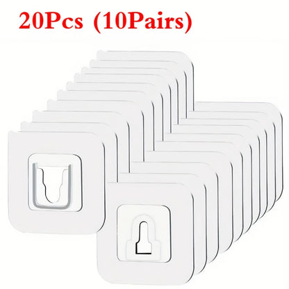 10 Pairs of Powerful Adhesive Hooks with No Trace