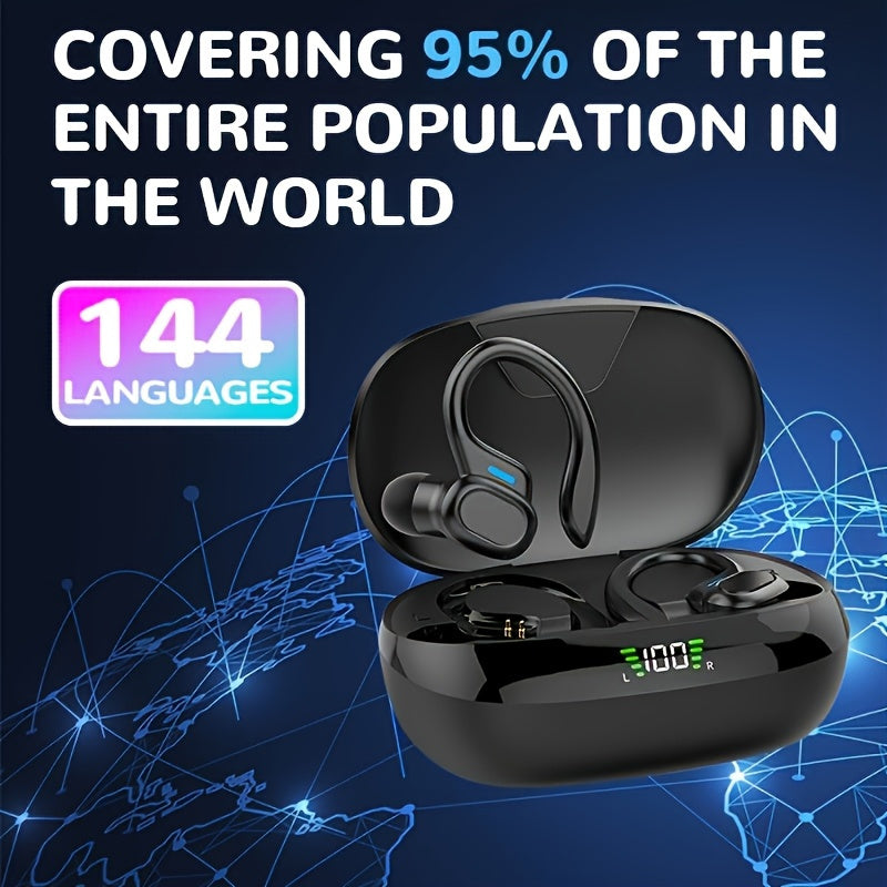 [144 Real Time Translation Earphones] New 144 Translation Earphones: Real Time Translation Headphones, Suitable for Travel, Business, And Work
