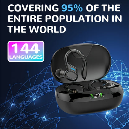 [144 Real Time Translation Earphones] New 144 Translation Earphones: Real Time Translation Headphones, Suitable for Travel, Business, And Work