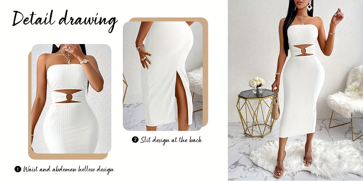 Women'S Sexy Elegant Evening Dress - Strapless Formal party gown, Bodycon Mermaid silhouette, Elegant long Formal event & Party Outfit for Women, Special Occasion, Fitted Silhouette, Stylish Detailing, Glamorous Gown, Fashion