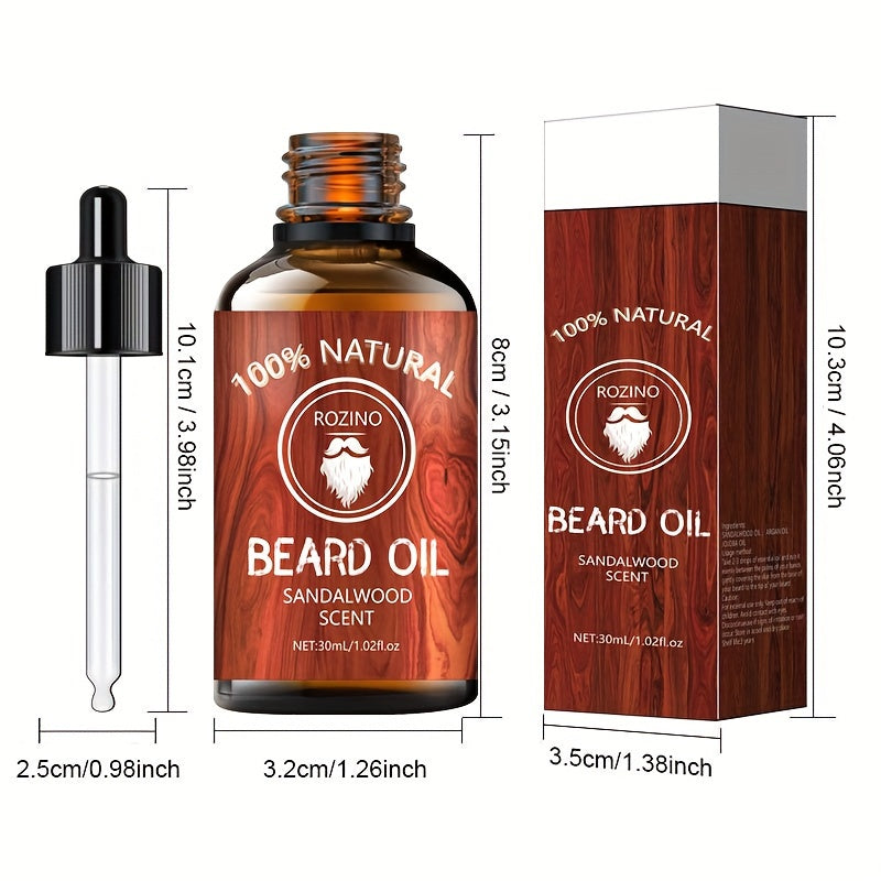 30ml Sandalwood Beard Oil, Hydrating and Moisturizing