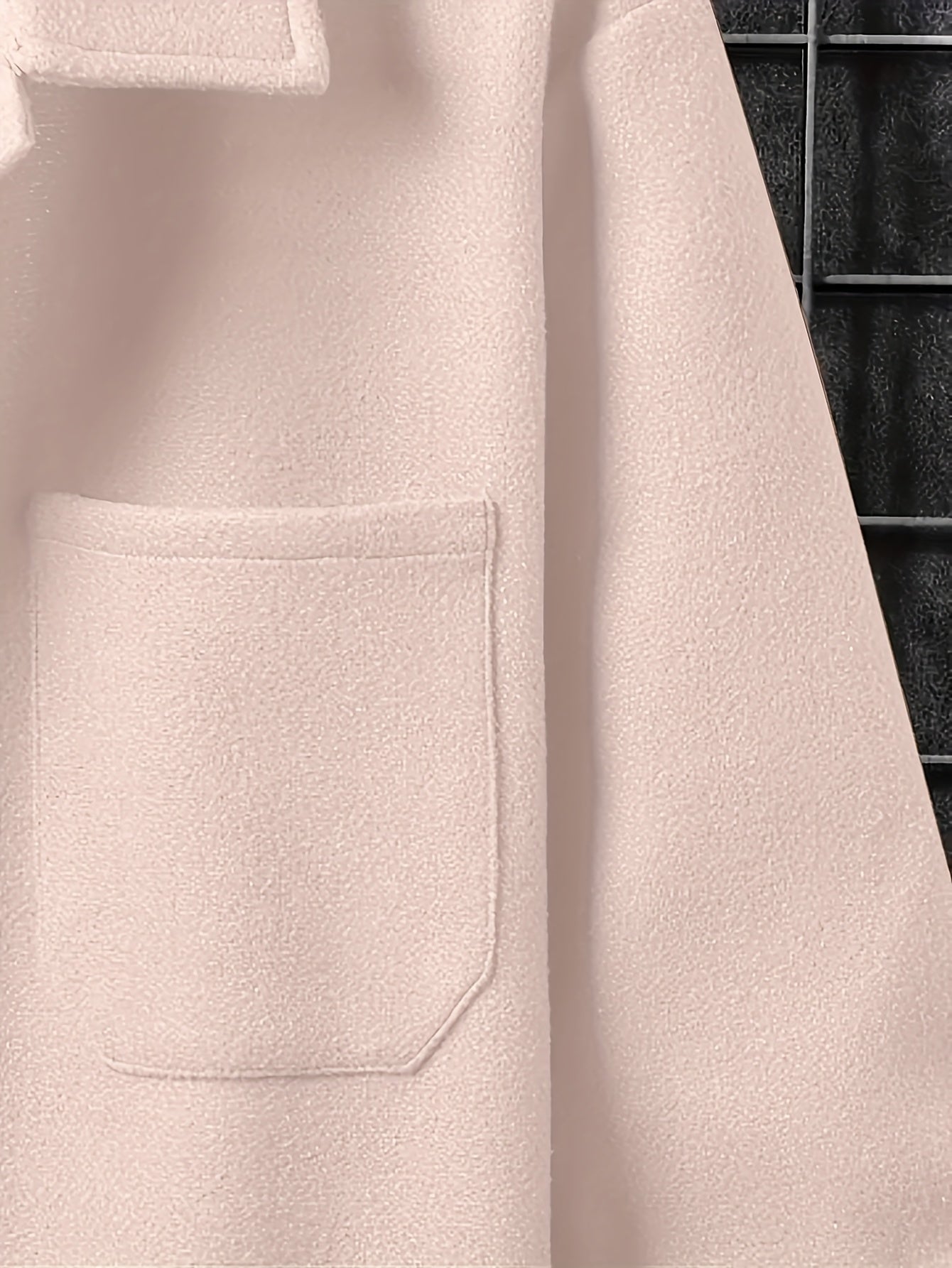 Men's Casual Button-Up Jacket with Front Pocket and Turn-Down Collar, Solid Color, PLUS SIZE
