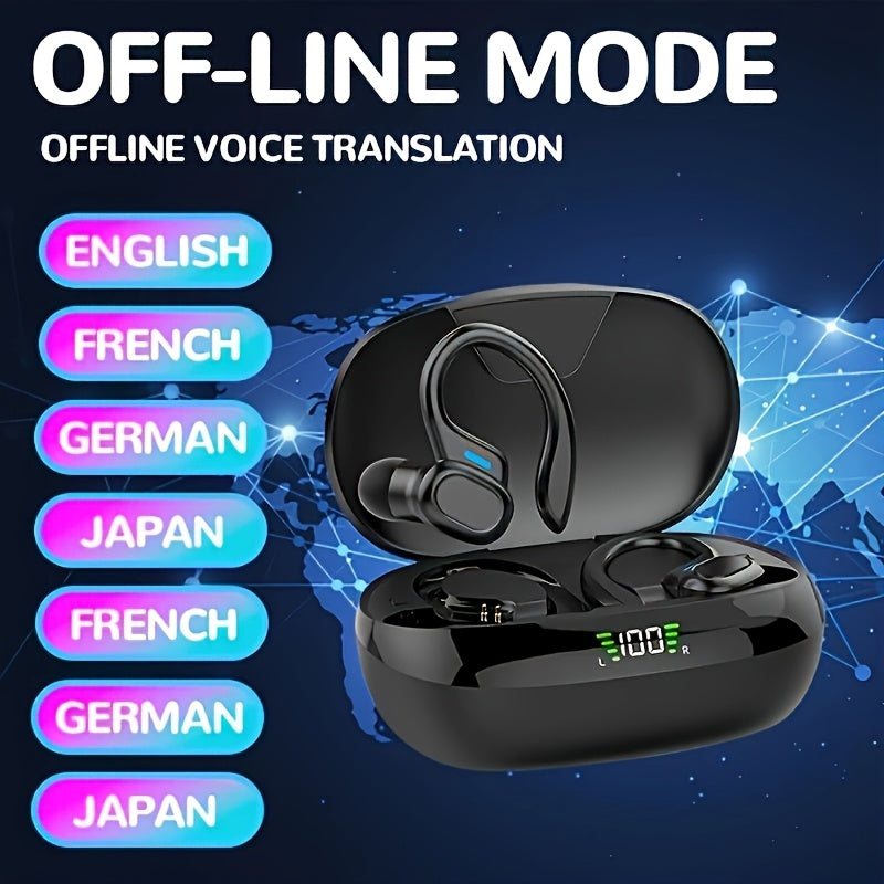 [144 Real Time Translation Earphones] New 144 Translation Earphones: Real Time Translation Headphones, Suitable for Travel, Business, And Work