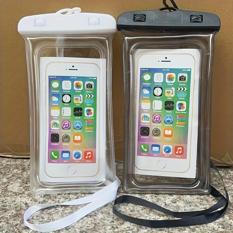 2pcs High Quality Phone Pouch with Lanyard - Clear Photo Taking for Swimming, Snorkeling, Beach, Pool, and Outdoor Activities, White, Swimming Essentials, Transparent Design, Durable High Quality Material