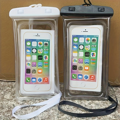 2pcs High Quality Phone Pouch with Lanyard - Clear Photo Taking for Swimming, Snorkeling, Beach, Pool, and Outdoor Activities, White, Swimming Essentials, Transparent Design, Durable High Quality Material