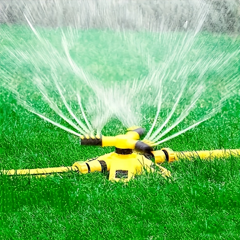 1pc Lawn Automatic Rotating Sprinkler, 360° Rotating Sprinkler/Sprinkler, 3 Manually Adjustable Rotating Arms Can Be Combined with Multiple Angles, Large Area Coverage for Garden Courtyards, Lawn Gardening Automatic Irrigati