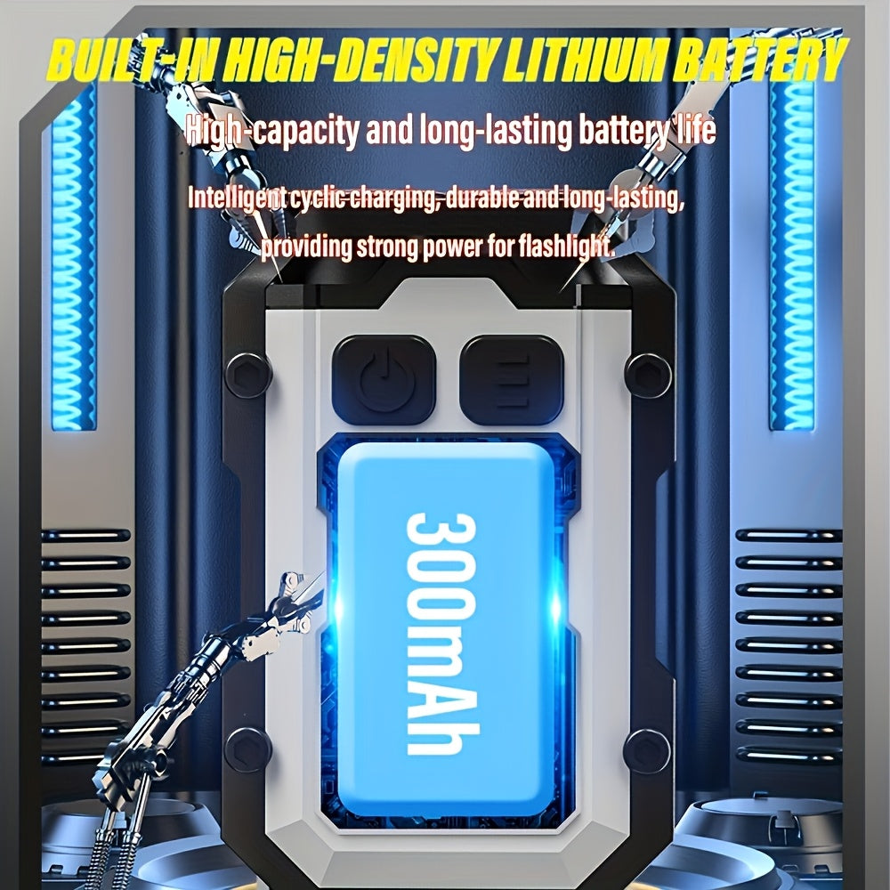 1pc LihangStar Mini Handheld Flashlight, USB Rechargeable Keychain Light with Power Display, Magnetic Base & Metal Clip, Super Bright Adjustable LED, 8 Modes, Battery, Type-C Charging for Outdoor Camping Hiking (Black), Hikin
