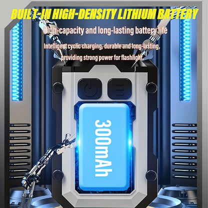 1pc LihangStar Mini Handheld Flashlight, USB Rechargeable Keychain Light with Power Display, Magnetic Base & Metal Clip, Super Bright Adjustable LED, 8 Modes, Battery, Type-C Charging for Outdoor Camping Hiking (Black), Hikin