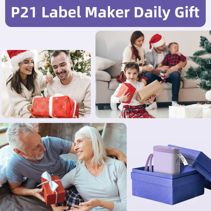 P21 Portable Label Printer, Miniature Thermal Label Printer with High Print Quality, Equipped with a High-Speed Chip and 203 DPI, Easy to Use with a Wide Range of Creative Functions and Templates for Office and Home Organizat