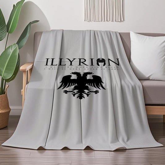 ILLYRIAN ETERNAL EAGLE Flannel Blanket - Soft Durable All-Season Throw with Bold Eagle Emblem & "Never Forgotten Always Remembered" Design for Sofa, Camping, Travel - Contemporary Style Mixed Color Gift for Loved Ones, Comfor