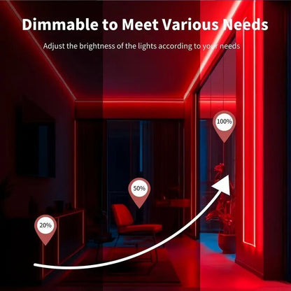 1pc, Car Modification Red LED Neon Light Strip with Button Control, Bendable and Cuttable