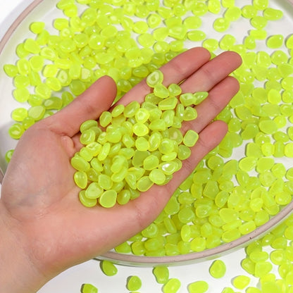 100pcs Glow-in-the-Dark Resin Mini Pebbles - Blue & Green Glowing Stones for DIY Crafts, Garden Pathways, Aquarium Decor, and Festive Outdoor Displays, Garden Decorations, Aquarium Ornaments, Festive Display Stones, Durable D