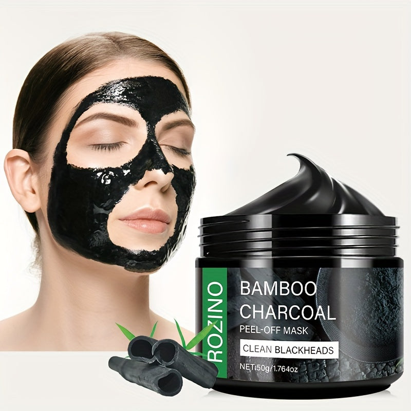 Rozino Bamboo Charcoal Face Mask - Deep Cleansing, Moisturizing, Blackhead Cleaner, Hypoallergenic, Paraben-Free, Aloe Vera Scented, All Skin Types, Beauty Mask for Clear Skin, Skin Care Mask|Natural Ingredients Mask|Moisturi