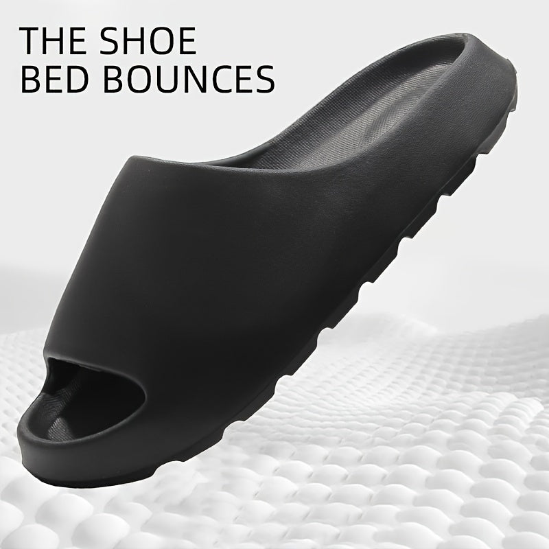 Unisex,, LAWENSUI Ultra-Soft EVA Slides for Men - Comfortable, Non-Slip, Quick-Dry, Solid Green, 3.5cm Thick Sole Casual Summer Slippers, Hand Washable, Slip-Resistant Footwear|Minimalist Slipper Design|Ergonomic Slipper Desi