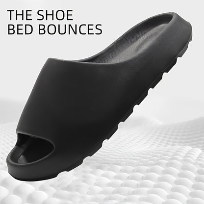 Unisex,, LAWENSUI Ultra-Soft EVA Slides for Men - Comfortable, Non-Slip, Quick-Dry, Solid Green, 3.5cm Thick Sole Casual Summer Slippers, Hand Washable, Slip-Resistant Footwear|Minimalist Slipper Design|Ergonomic Slipper Desi