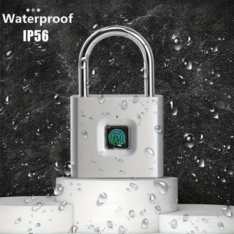 Mini Smart Fingerprint Padlock Waterproof Security Antitheft Keyless USB Rechargeable Suitcase Luggage Backbag Door Lock