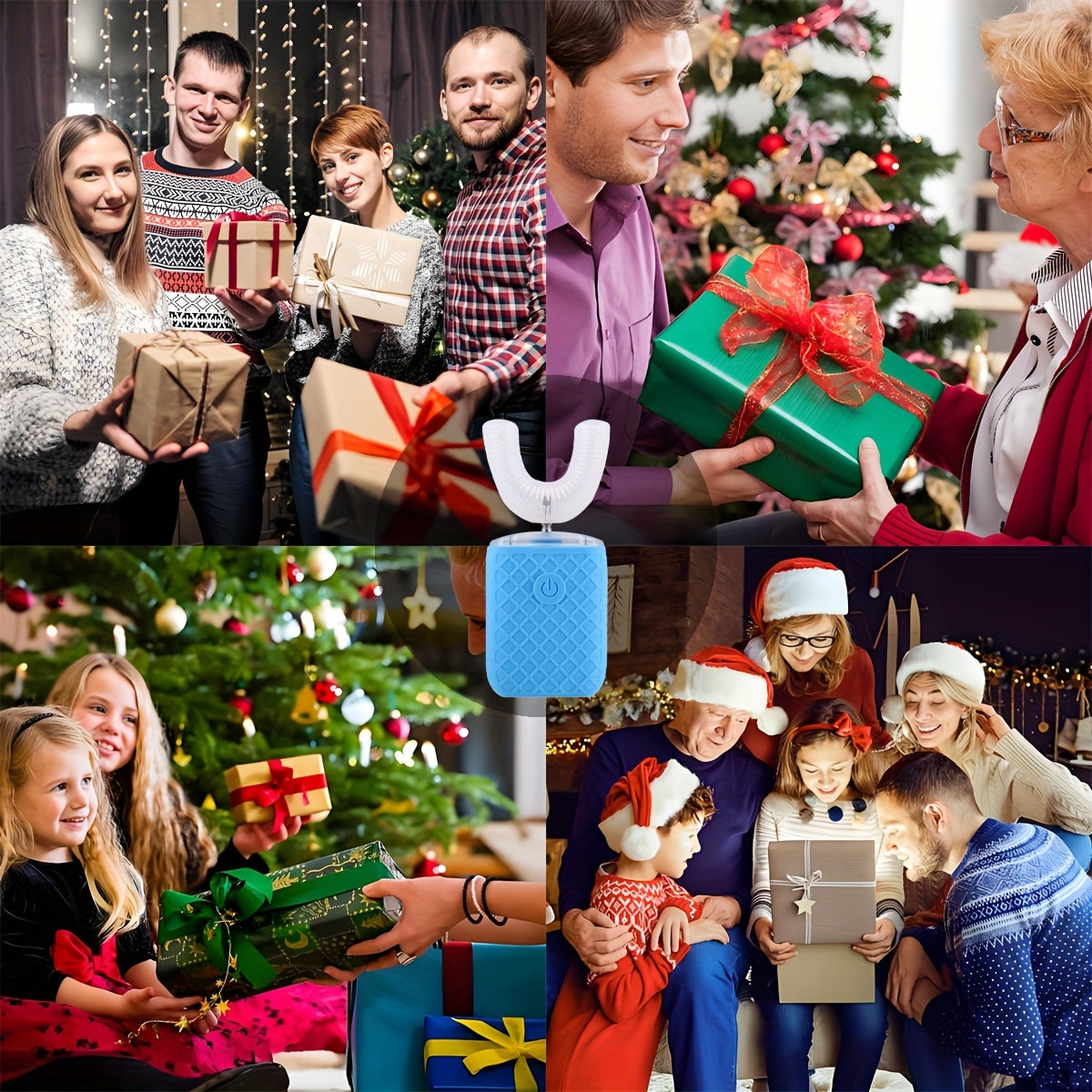 Smart U-shaped Electric Toothbrush, Soft Silicone Bristles for Teeth Cleaning, Suitable for Daily Oral Care for Men and Women, Long Battery Life, Convenient for Travel, Perfect Gift for Family and Friends on Valentine'S Day,