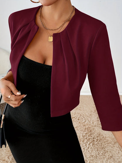 Women'S Stylish Pleated Collar Blazer